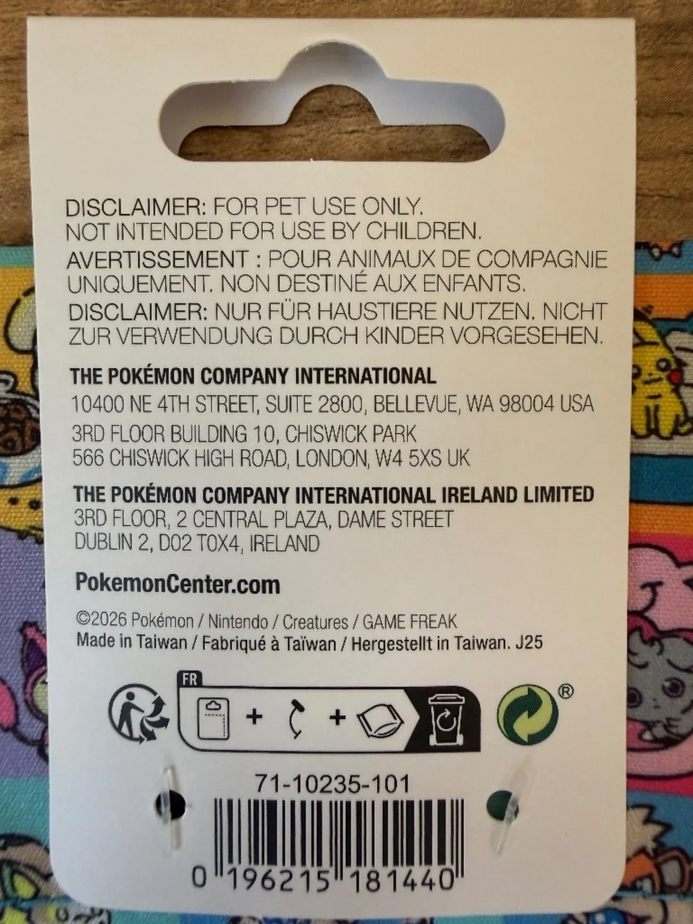 Pokemon Center Pet Bandana Collar Accessory
